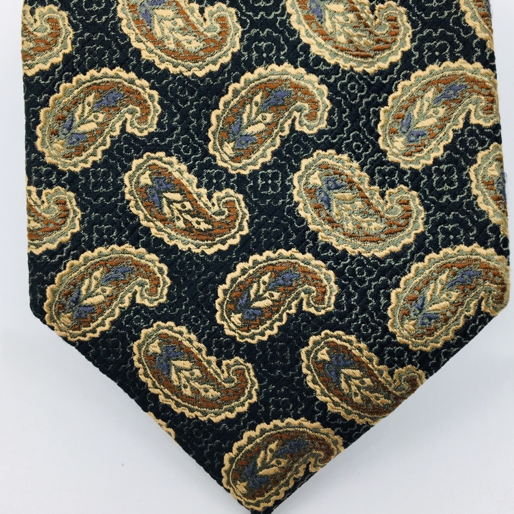XMI Platinum Silk Tie Yellow Paisley